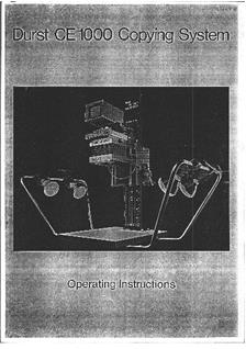 Durst Laborator L 1000 manual. Camera Instructions.